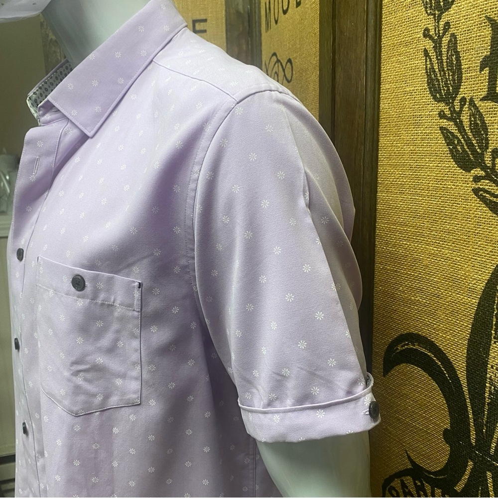 Ted Baker Lavender Short Sleeve Shirt, Flawless, 6 (XXL) - Picture 3 of 11